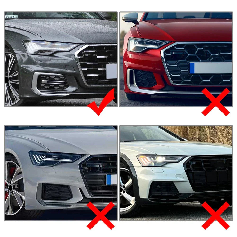 Right Front Fog Light Frame Cover with Chrome Trim for Audi A6 C8 S6 (2023-25)