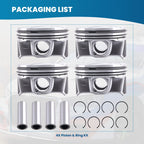 Set of 4 Engine Pistons for Ford Mustang 2015–2019 2.3L