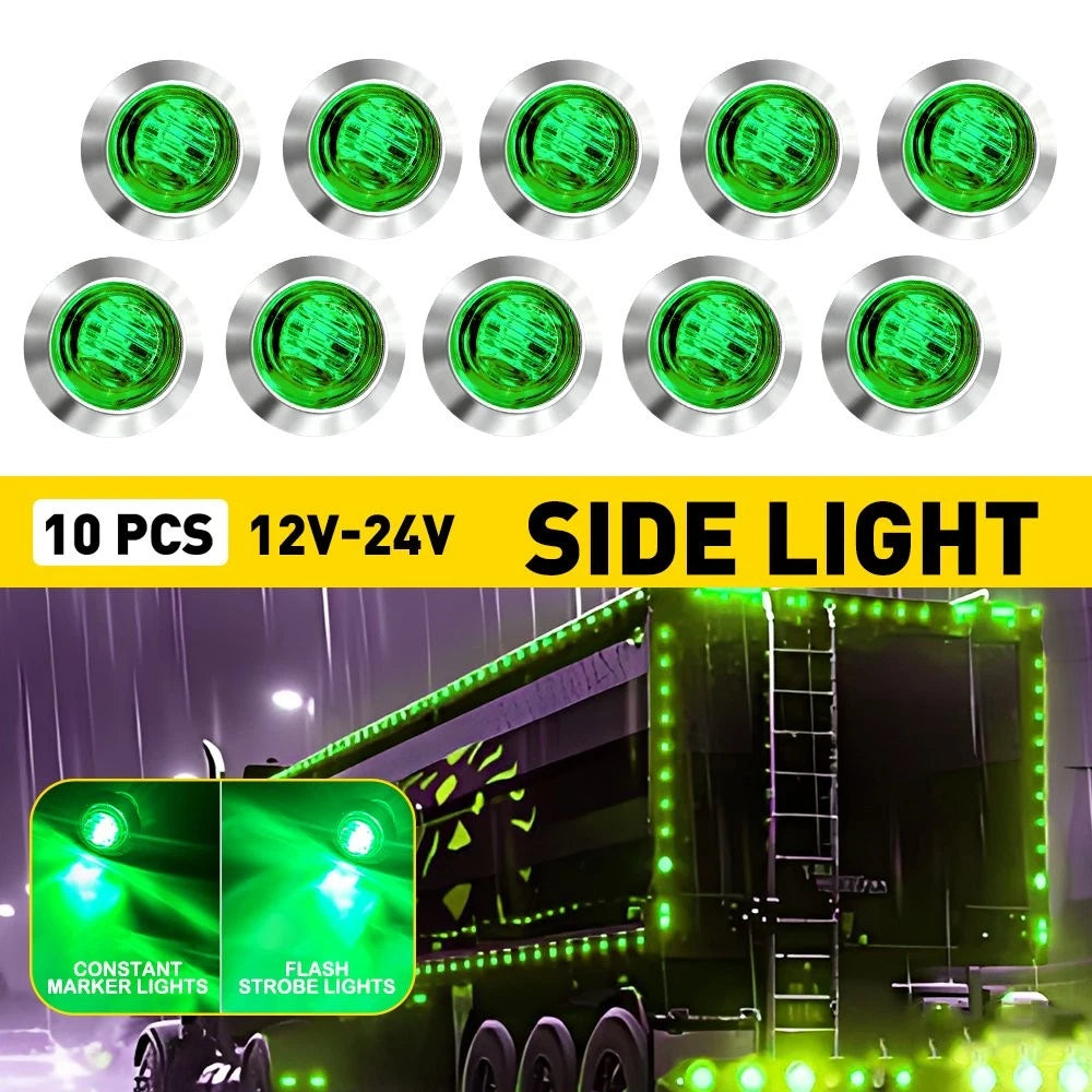 10X Stainless Steel Rings for Van EXV (LED Green Lights, Dual Mode, 12V)