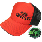 Ford Powerstroke Hat for Truck Diesel (Richardson 112) - Orange/Black Mesh