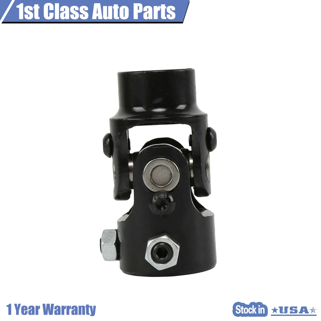 Steering Shaft U Joint for Make Model  - 3/4" Round, 1" DD, Black Powder Coated