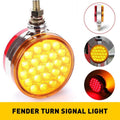 2X LED Round Dual Face Red/Amber Truck Fender Marker Turn Signal Light