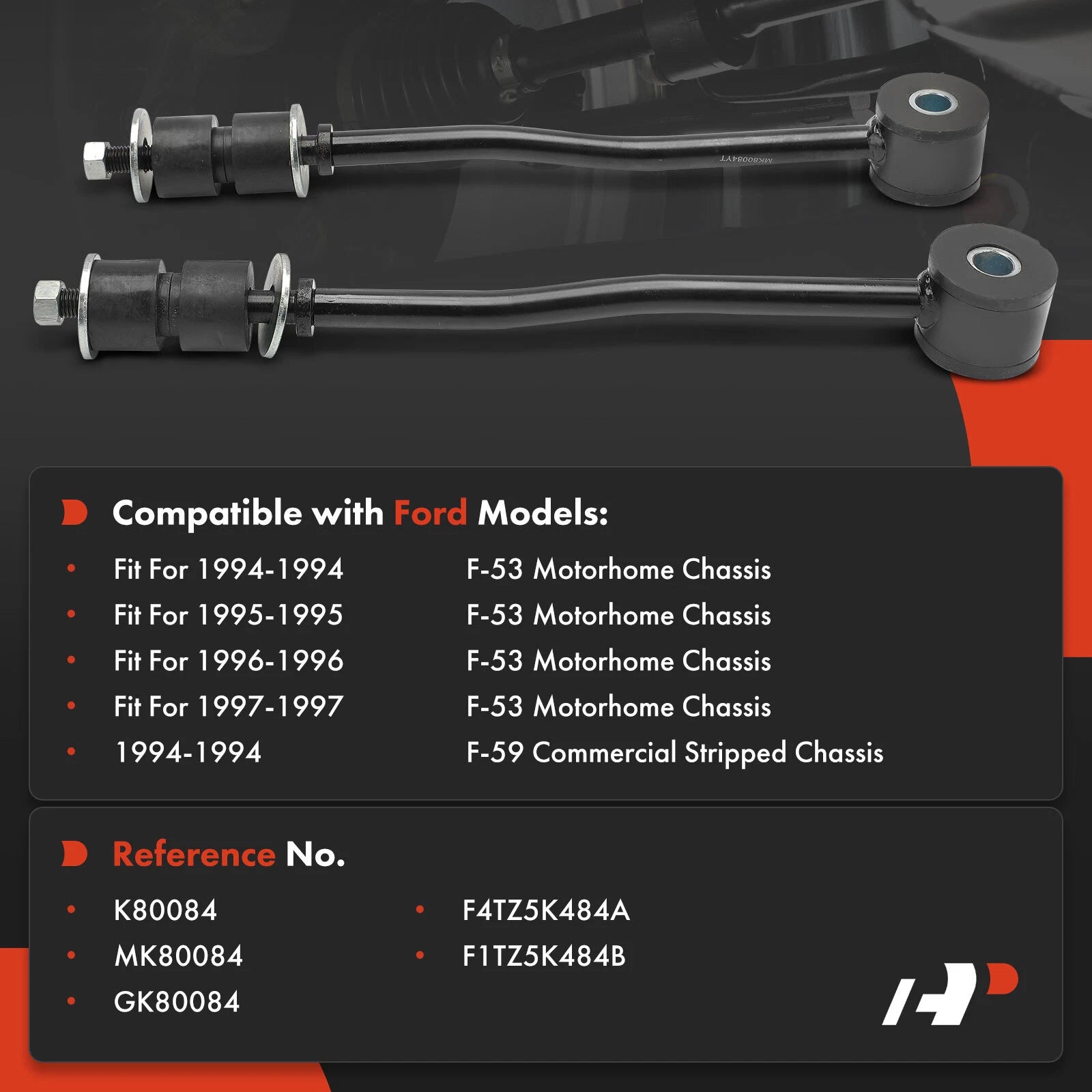 2X Rear Side Sway Bar Link for Ford F-53 (1994–1997)