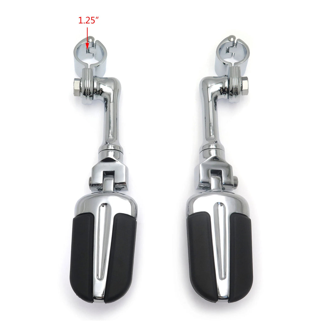 Chrome Slipstream 4.5" Long Footpegs 1-1/4" for Yamaha Road Star Warrior (2002–2009)