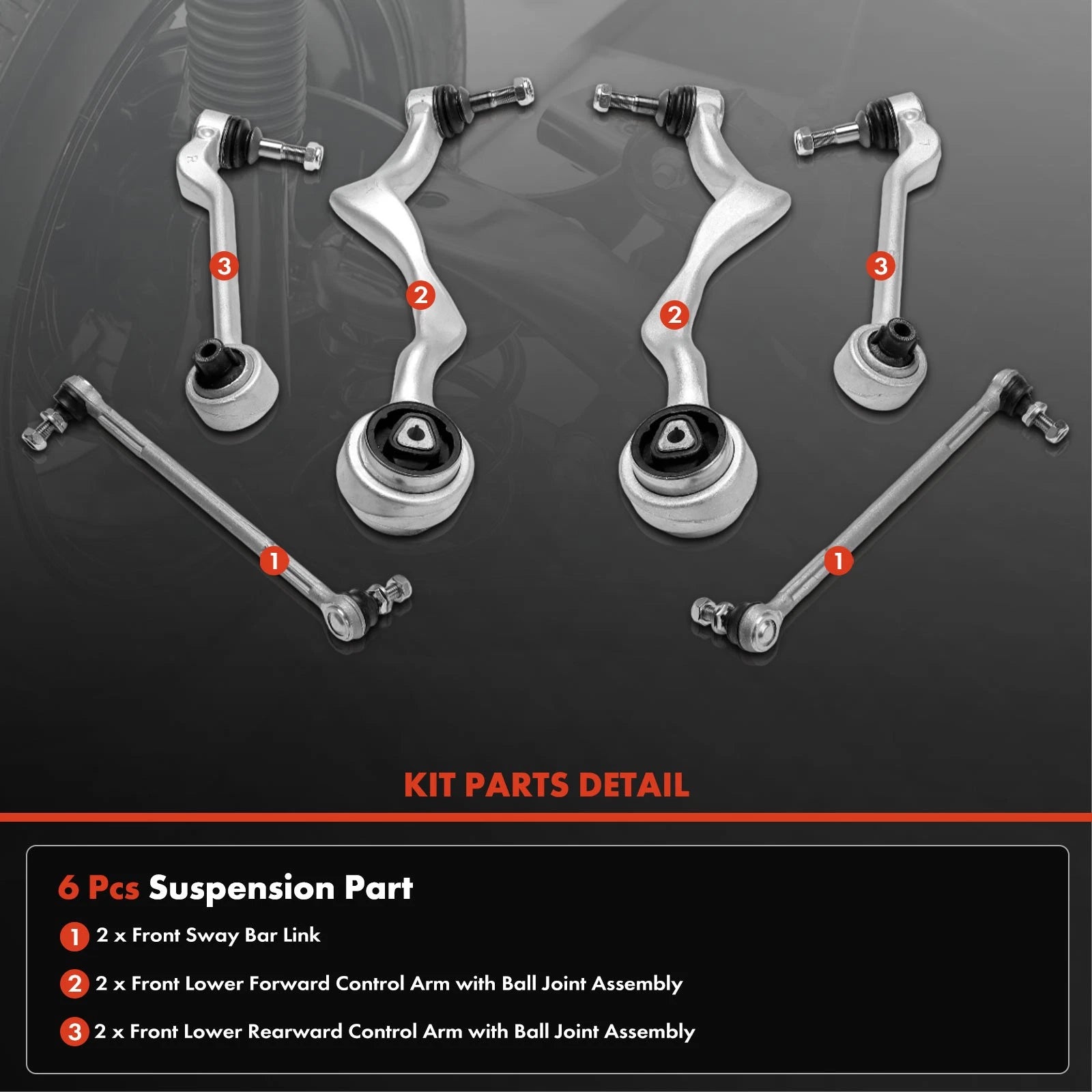 6x Front Control Arm Sway Bar Link for BMW 328i 335i 335is 330i (2007–2013)