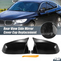 Pair Rearview Mirror Cover Cap Gloss Black for BMW 5 6 7 Series (F01 F02 F03)