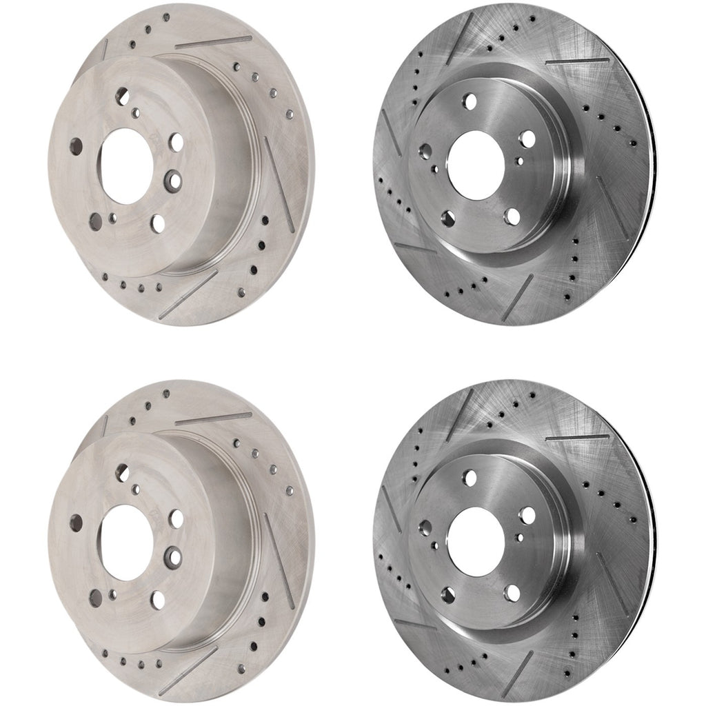 Front & Rear Brake Disc Rotors for Lexus ES350, Toyota Avalon, Camry