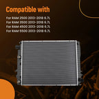 Aluminum Coolant Radiator for RAM 2500 3500 (2013–2018) CU13490 AT