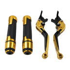 Gold Extendable Brake Clutch Lever Grip Set for Suzuki GSXR600 GSXR1000