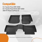 TPE Floor Mats Liner Set for Toyota Prius/Prius Prime (2016–2022)