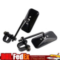 Black Retro Rectangular Mirrors for Cafe Racer Bobber Chopper Tracker