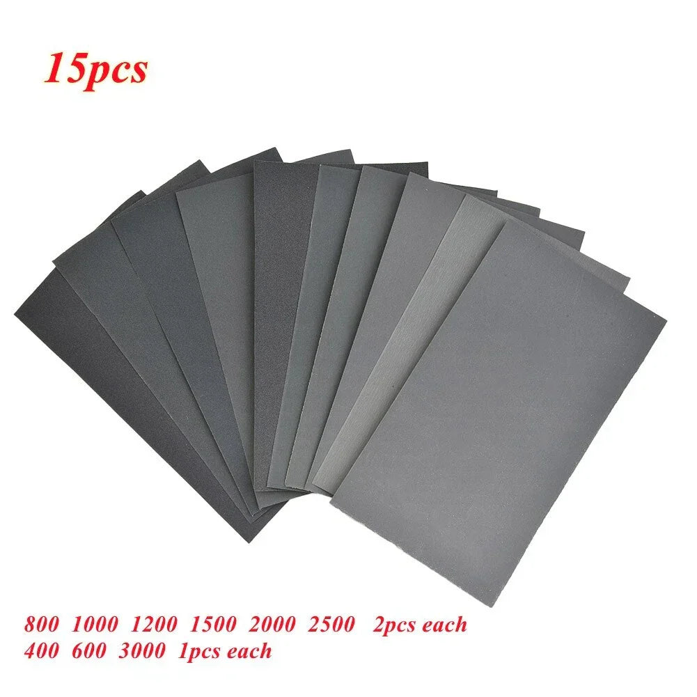 15pcs Grit Sandpaper Wet/Dry Set