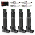 4Pcs Ignition Coils & Iridium Spark Plugs for Kawasaki ZX-6R (1995–2010)