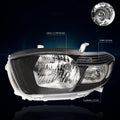 Headlight Replacement for Toyota Highlander (2008–2010) Black Housing Clear Corner