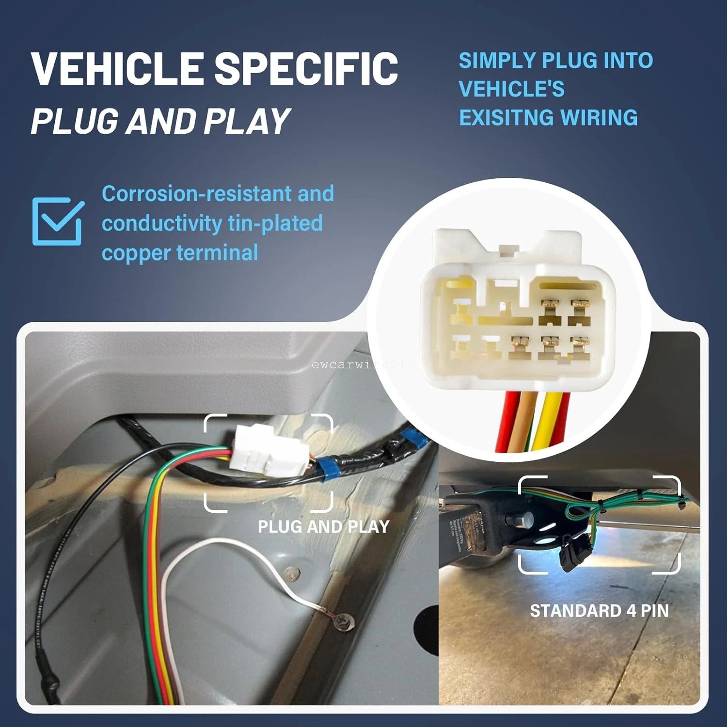 4-Way Flat Trailer Connector for Subaru Outback, Forester, Crosstrek (2010–2023)