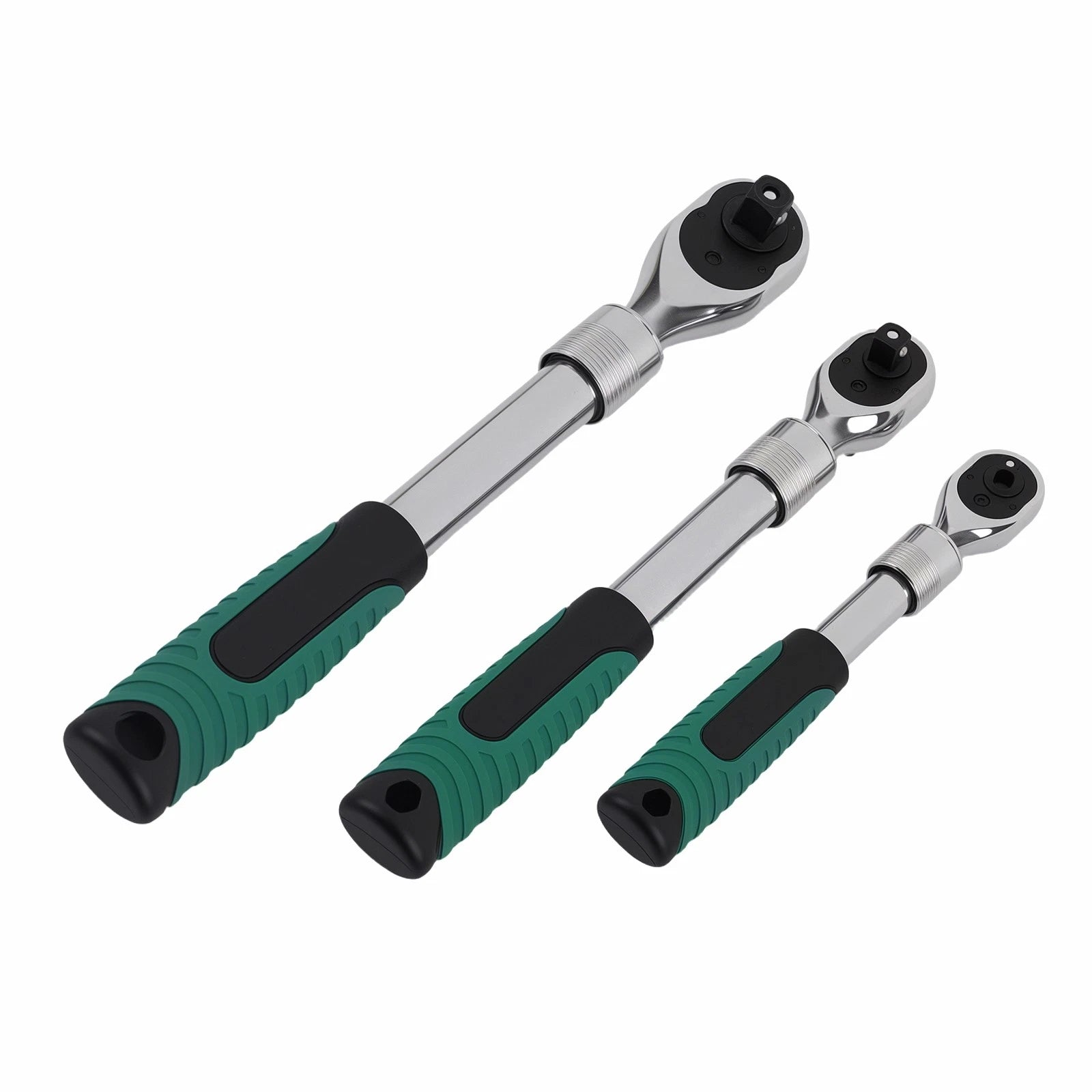 3PC Socket Wrench Set with Extendable Handle 72-Tooth Mechanic Tools
