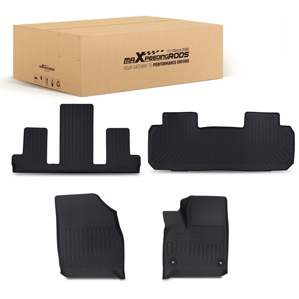 Black TPE Floor Mat Set for Chevrolet Traverse (2018–2025)