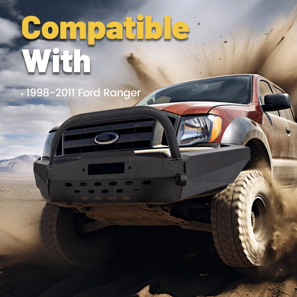 Modular Front Winch Bumper with Bull Bar for Ford Ranger (1998-2011)