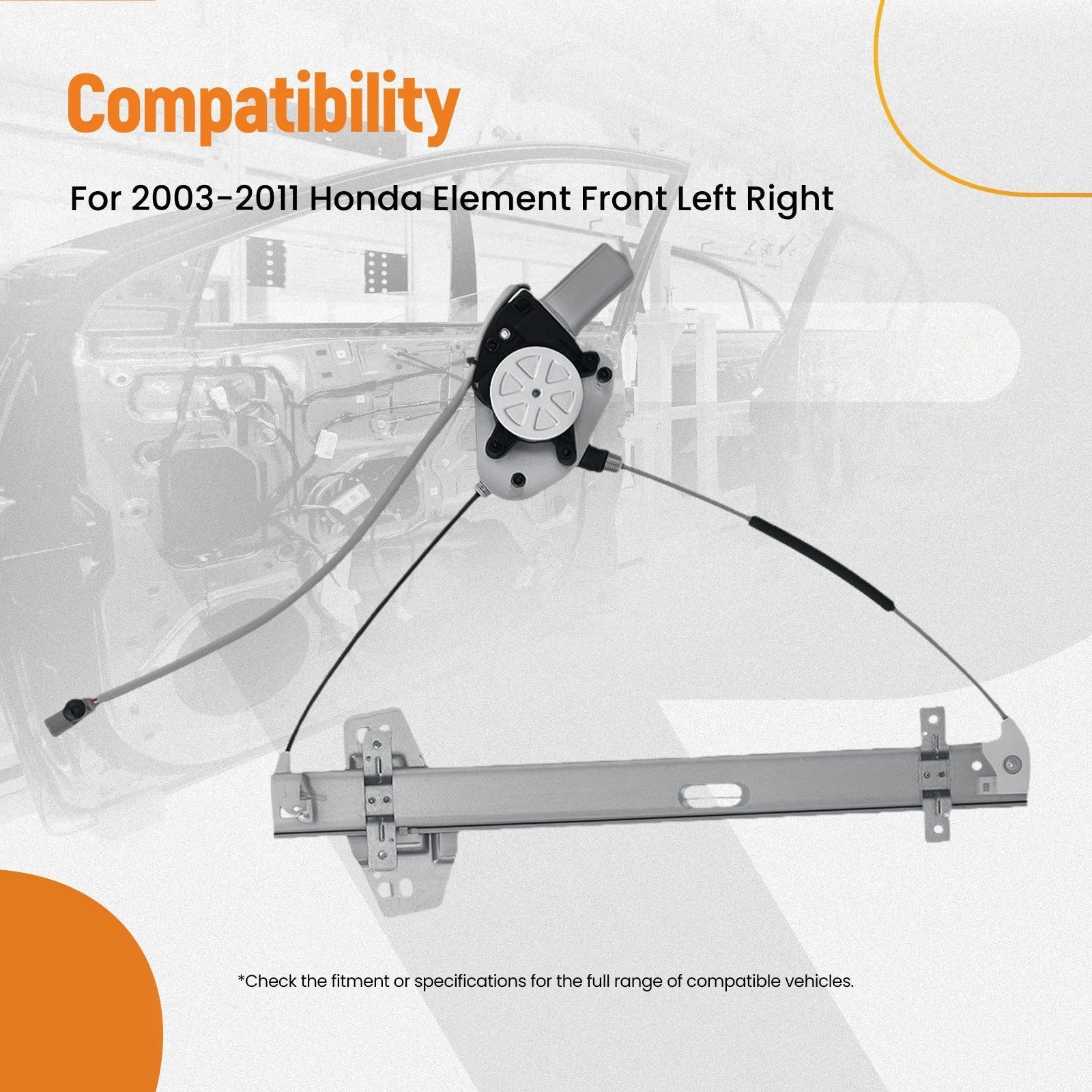 2X Front Window Regulator for Honda Element (2003–2011) 72250SCVA03