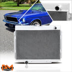 3-Row Aluminum Racing Radiator for Ford Mustang/Fairlane/Ranchero V8 (1967–1970)