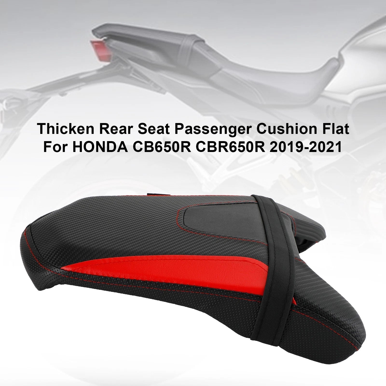 Rear Passenger Seat Pillion Saddle Flat Red for Honda CB650R CBR650R (2019–2023)