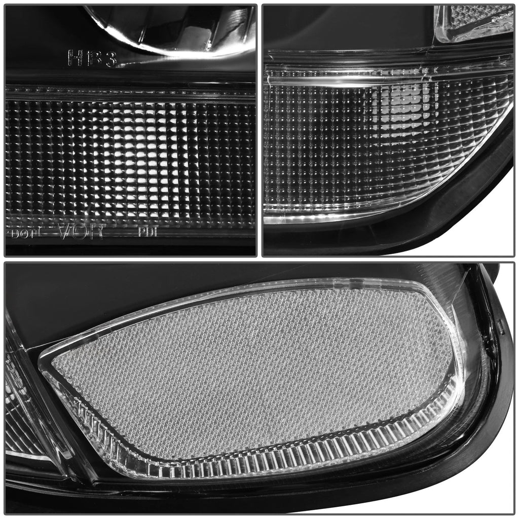 Pair of Black/Clear Signal Headlight Lamps for Jeep Grand Cherokee (1999–2004)