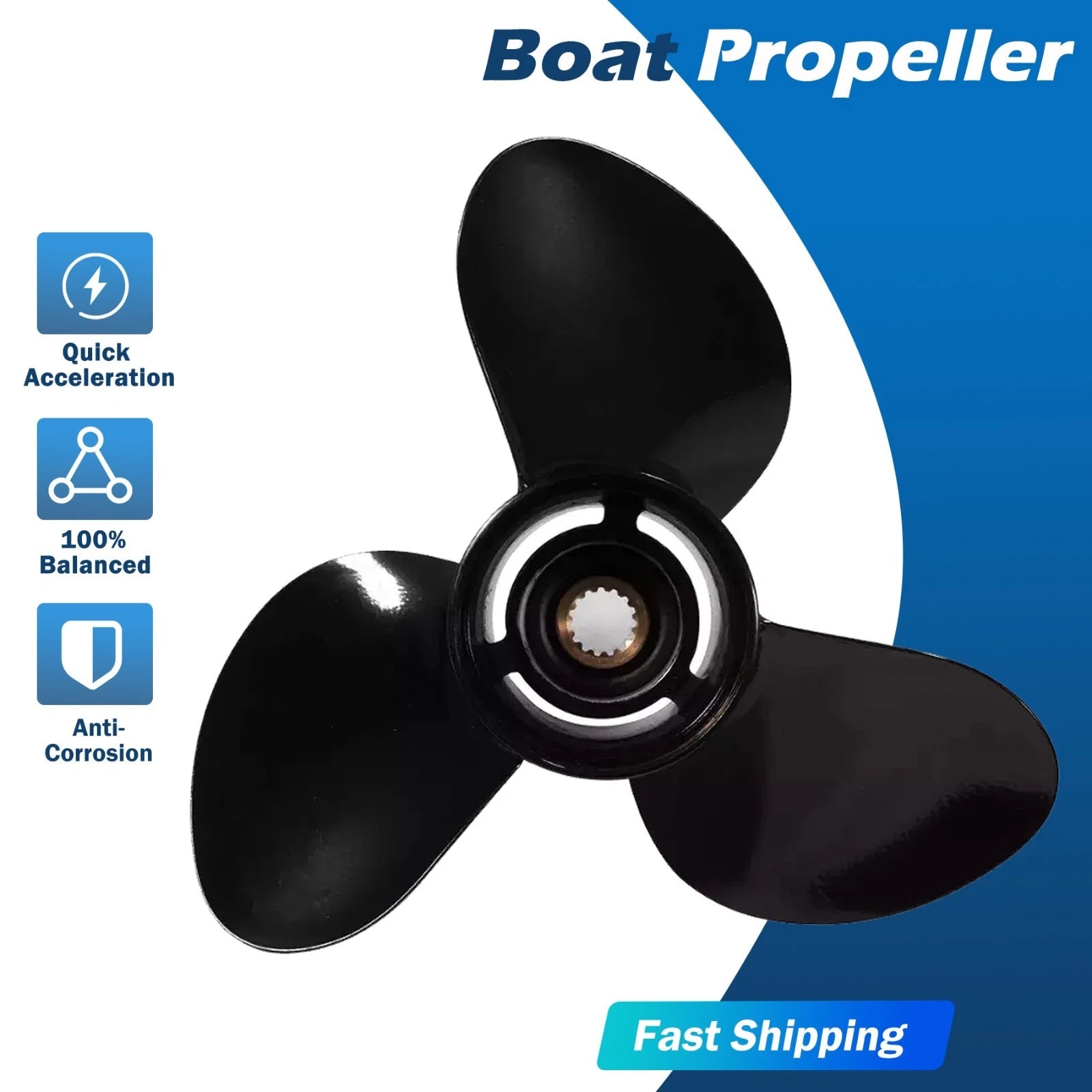 14 x 19 Outboard Propeller for Suzuki 50-140HP (15 Spline, 58100-90J11-019, RH)