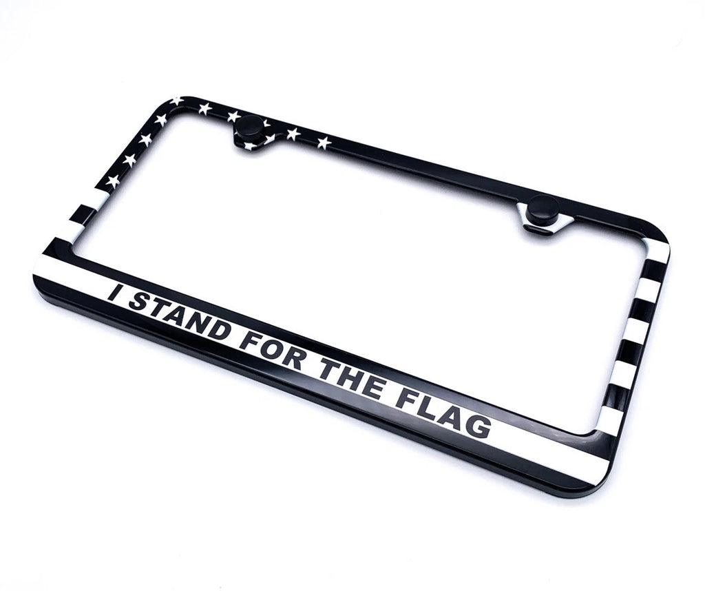 Plastic License Plate Frame American Flag Script for Ford Toyota Chevrolet (Any Year–Any Year)