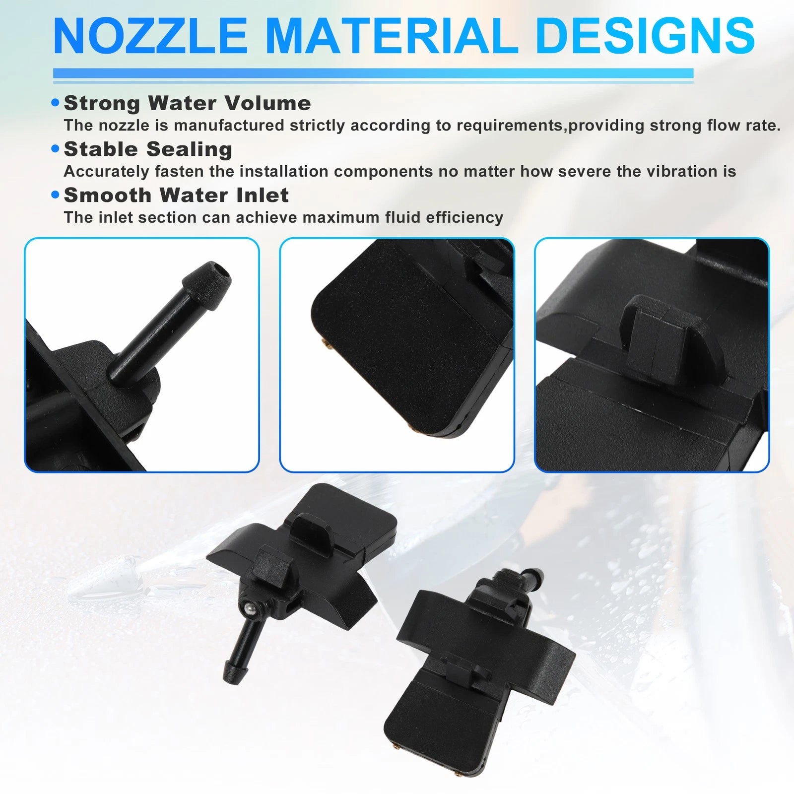 2X Windshield Washer Nozzle for Nissan Micra K12 (2003–2010) No. 28931AX600C