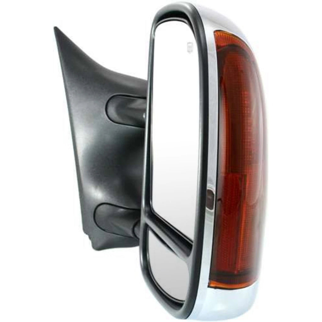 Set of 2 Chrome Power Heated Signal Tow Side View Mirrors for Super Duty