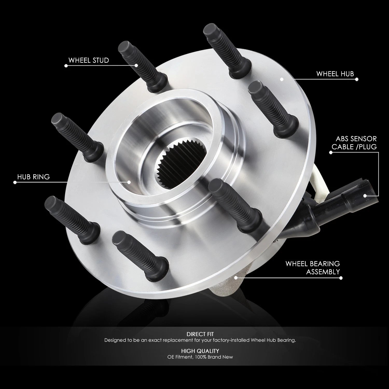 Set of 2 Wheel Bearing & Hub for Ford F150 Heritage F250 (1997–2004)