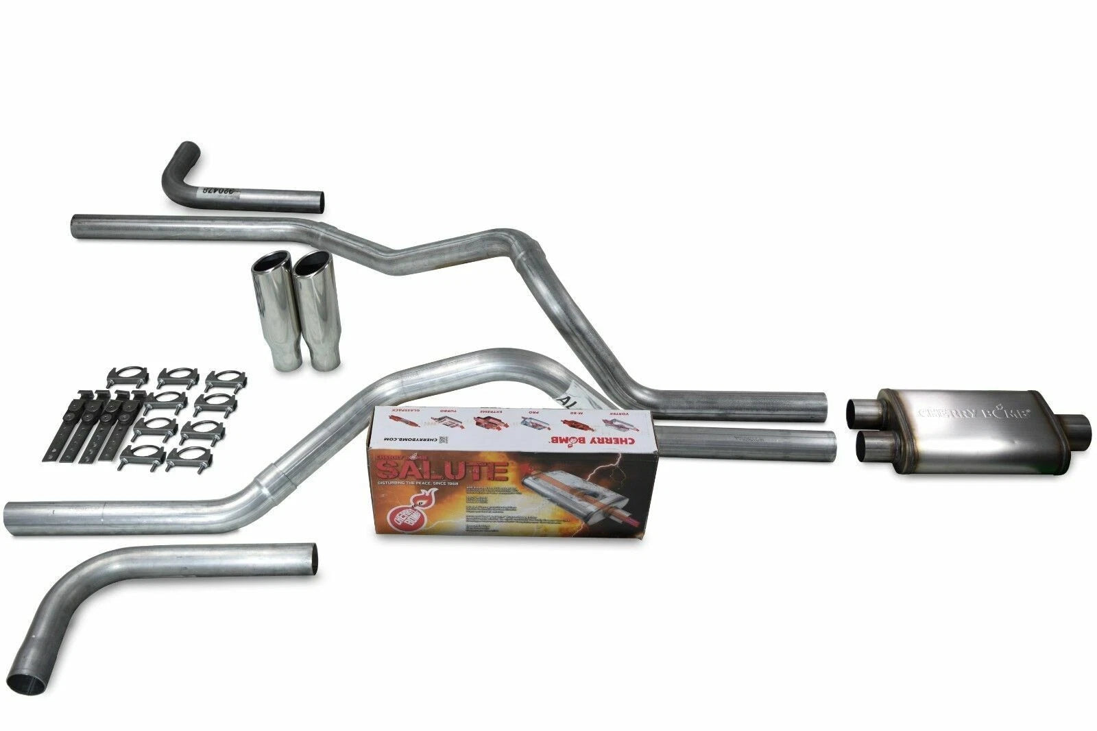 2.5" Dual Exhaust Kit for Dodge Ram 1500 (2009–2018) - Cherry Bomb Tips
