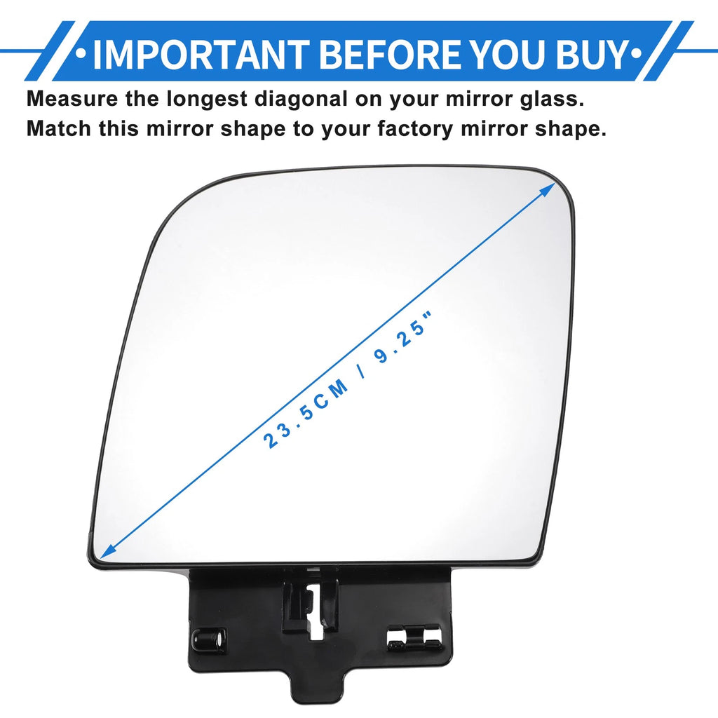 Driver Side Upper Mirror Glass Replacement for Ford E150 (2004–2014)