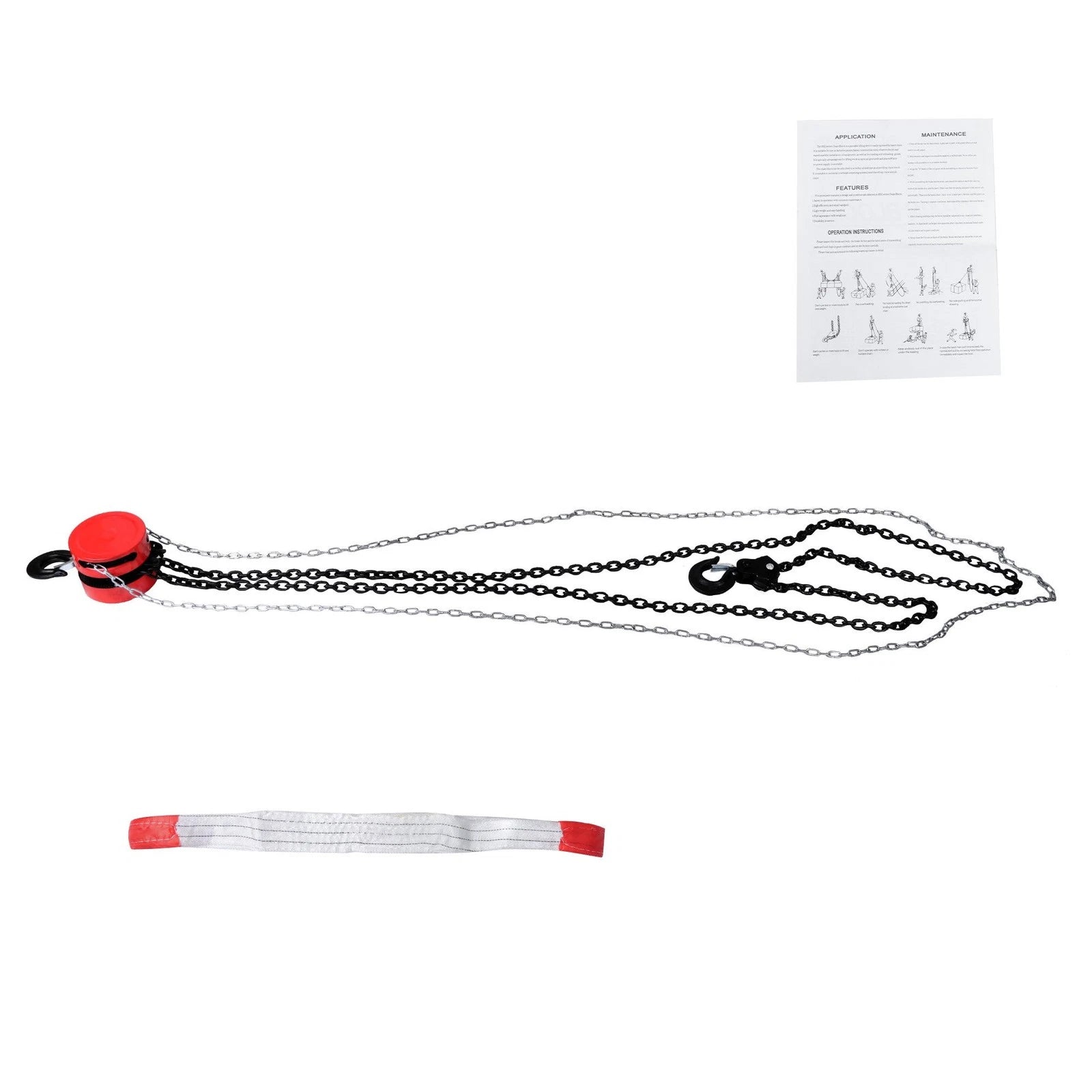 3 Ton Chain Hoist with 10ft Lift and 360° Swivel Hook