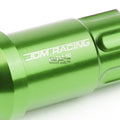 20 PCS Open End M12x1.5 50mm Tall Green Aluminum Lug Nuts + Lock Key