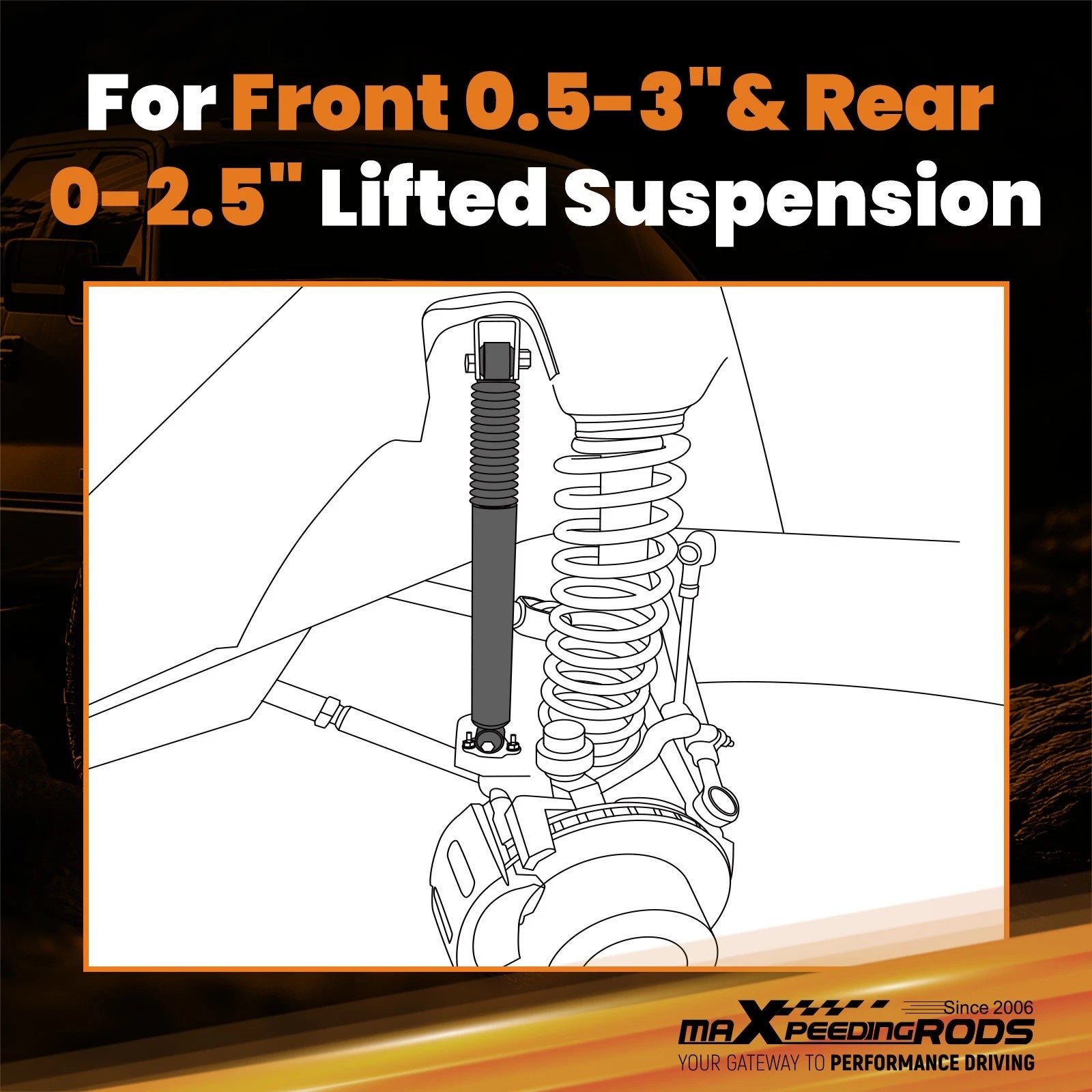 Front Rear Shocks for Jeep Grand Cherokee WJ (1999–2004) 0-3" Lift