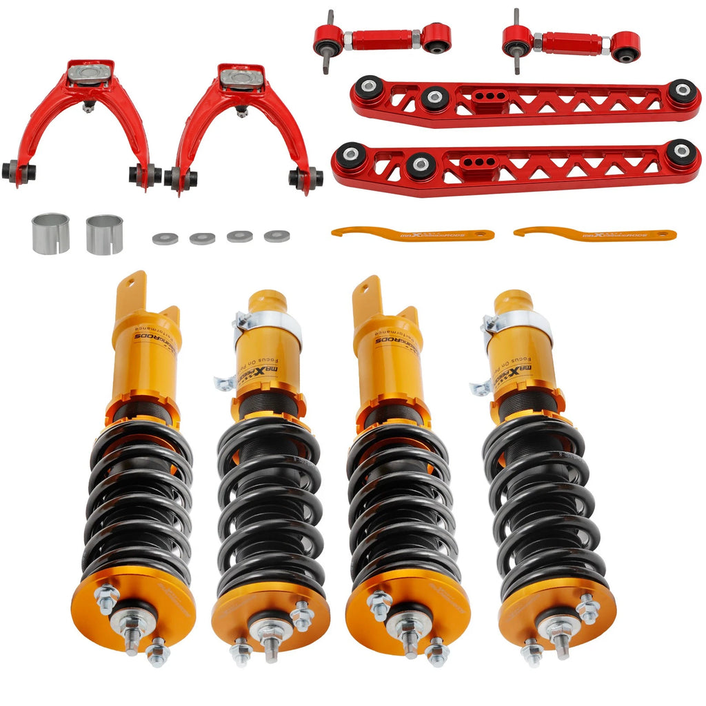 Set of 4 Coilovers & 6 Control Arms for Honda Civic (1996-2000)