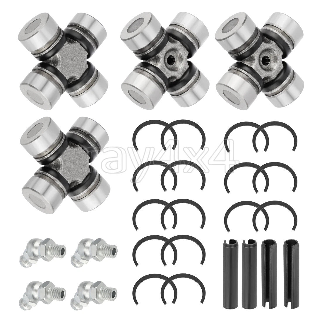 Set of 4 U-Joints for Polaris Front & Rear Prop Shaft (2202015, 2203703, 3260104)