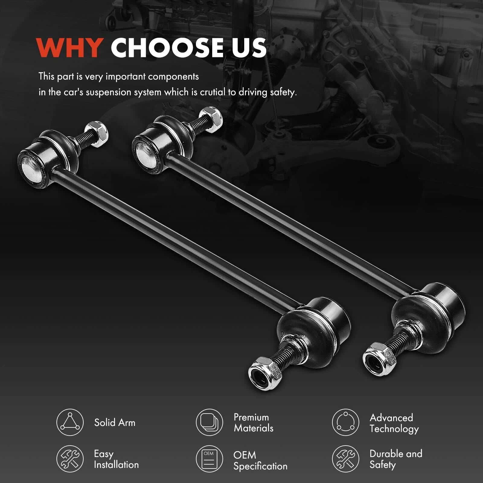 2X Rear Stabilizer Bar End Link for Nissan Xterra (2005–2015)