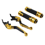 Gold Extendable Brake Clutch Lever Grip Set for Yamaha MT-15 XSR155 (2019-2023)