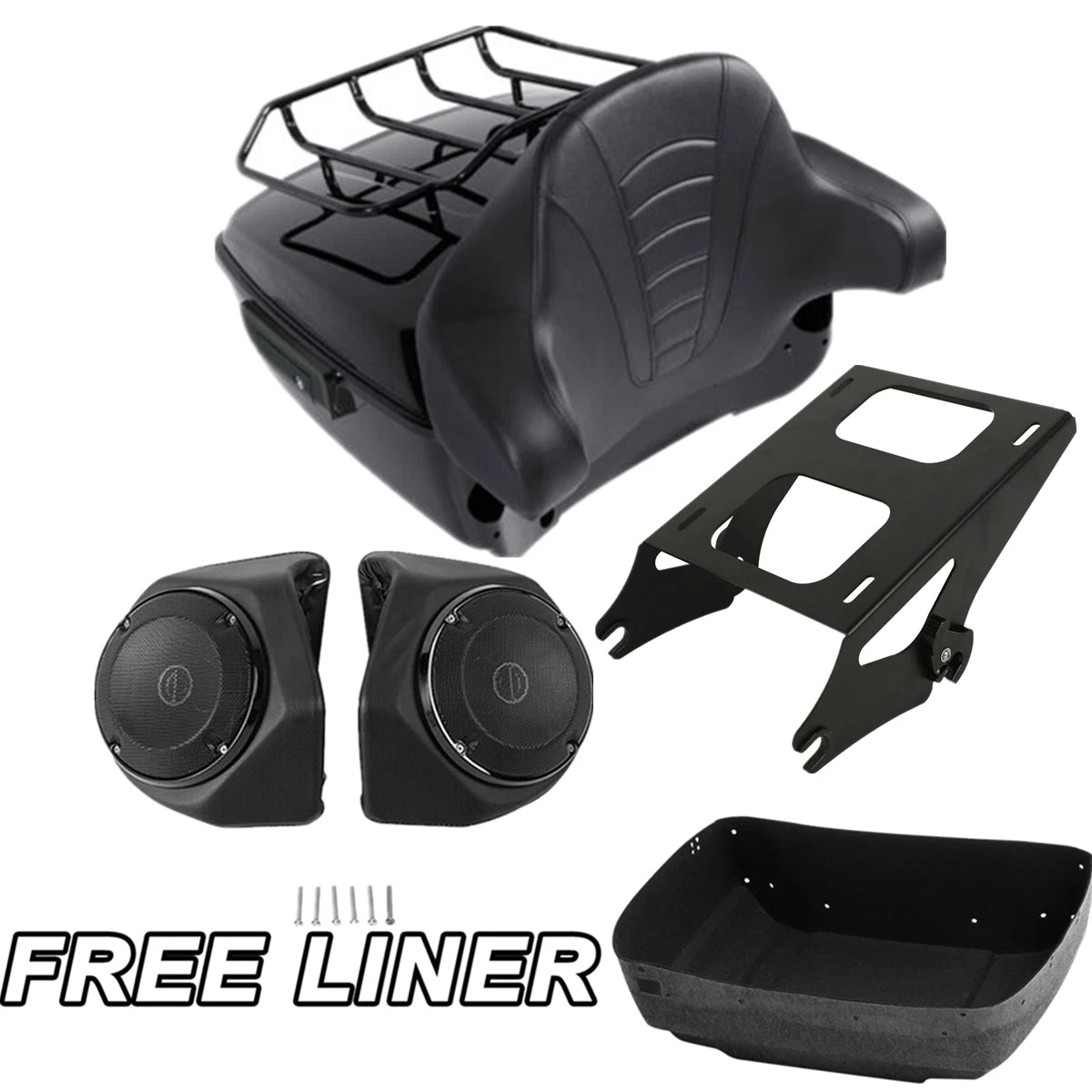 Trunk Rack Pad Speakers for Harley Touring Road Glide King (2014–Present)