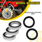 Rear Wheel Bearing Seals 25-1250 for Honda (2000–2018), Suzuki (2005–2018)