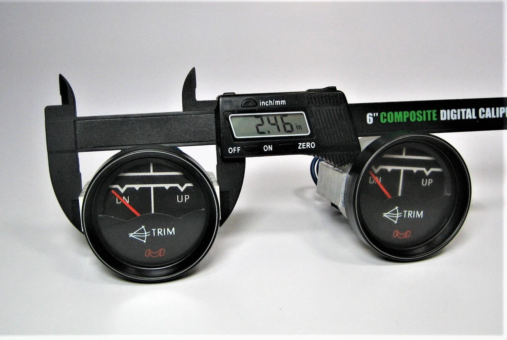2X 2.35" Black Analog Marine Boat Engine Trim Gauges for Medallion 6-82