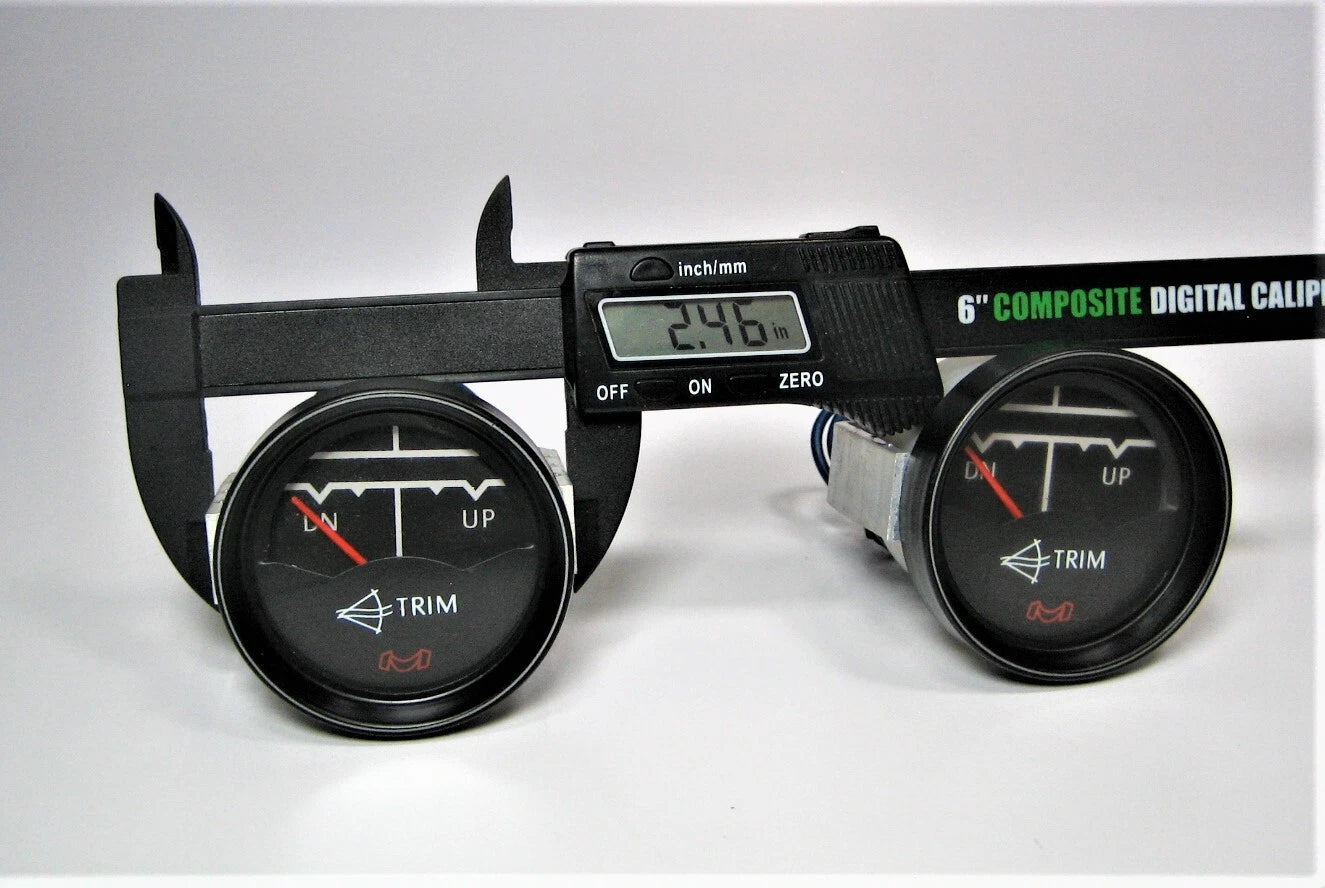 2X 2.35" Black Analog Marine Boat Engine Trim Gauges for Medallion 6-82
