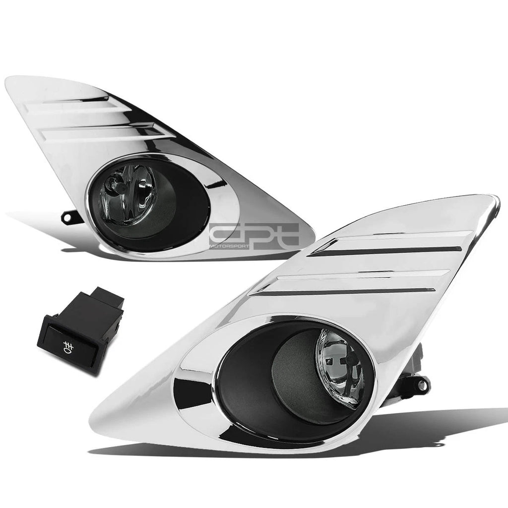 Chrome Bezel Fog Light Set for Toyota Camry (2012–2014) OE, Smoked, Switch