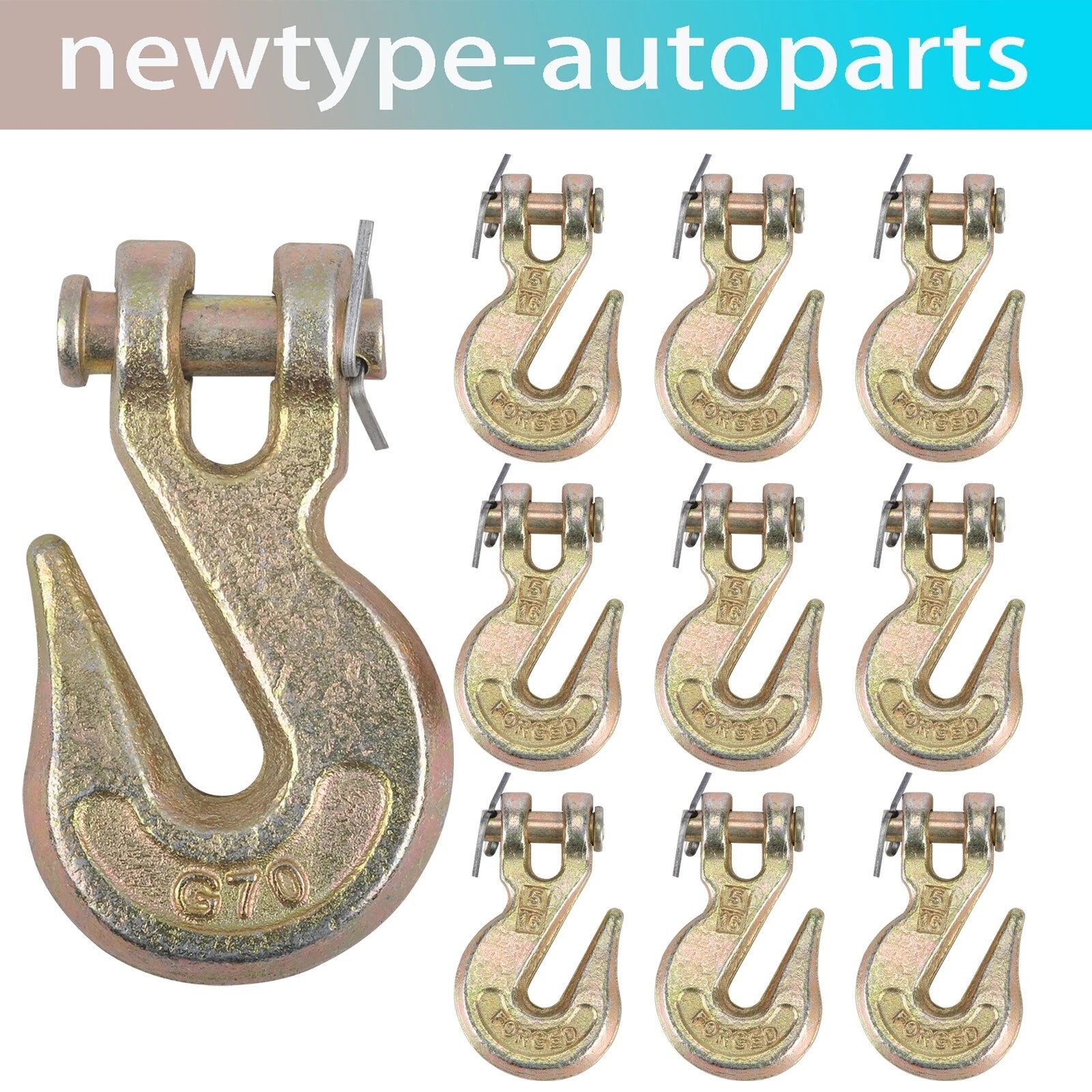 10X 5/16" G70 Clevis Grab Hooks for Flatbed Truck Trailer (No Years Specified)