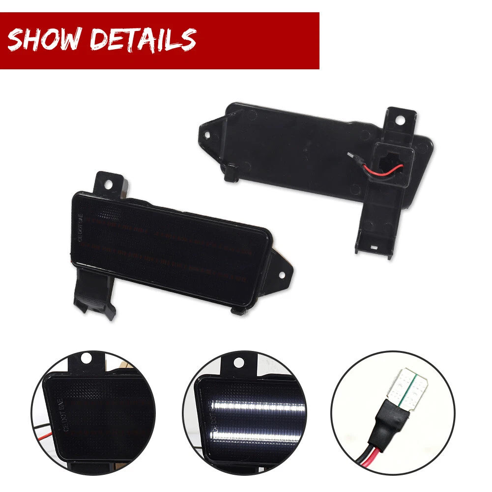 Smoked Lens White LED Front Side Marker Lights for Chevy Chevelle El Camino (1970)