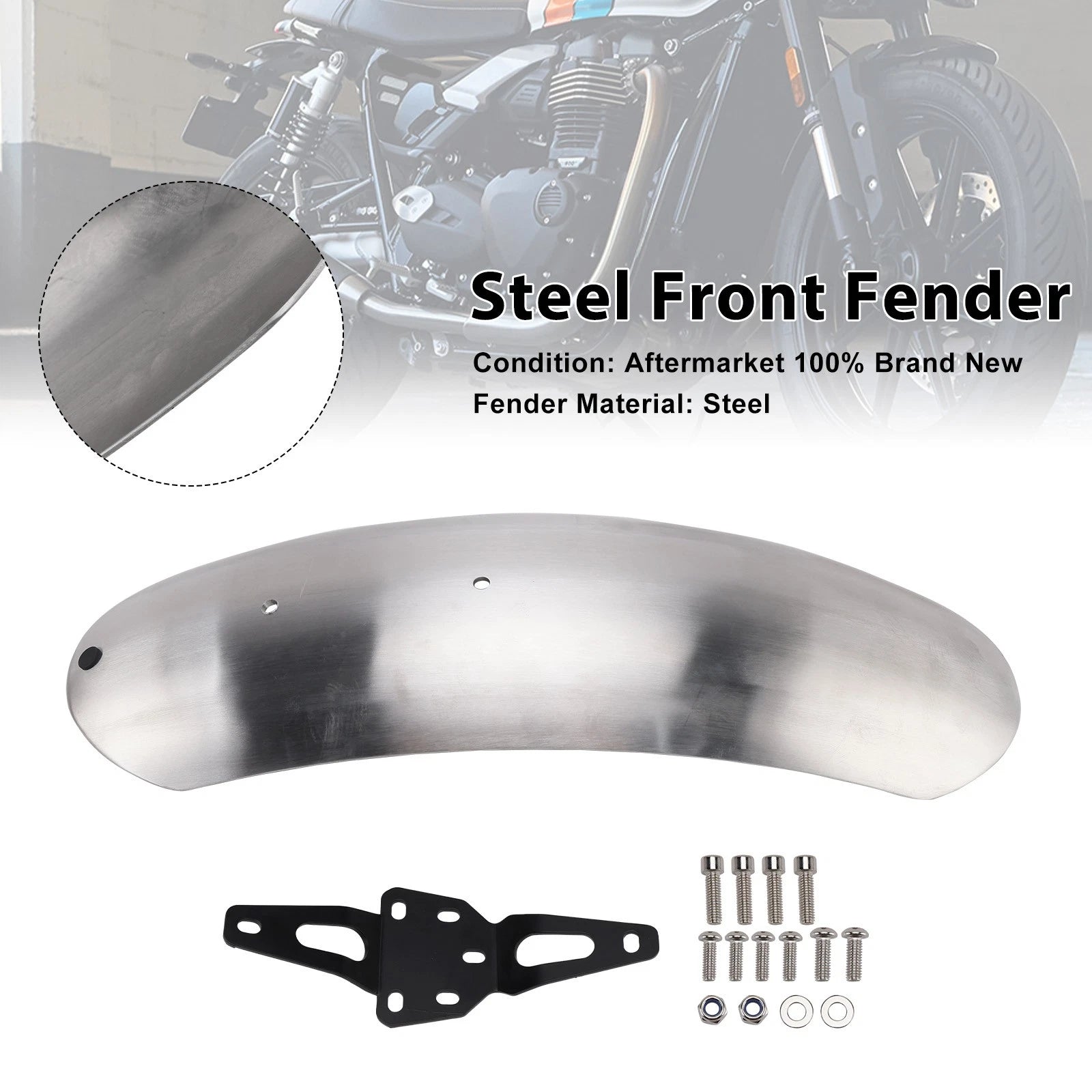Steel Front Fender Mudguard for Street Scrambler 900, Speed Twin 900 (2017–2023)