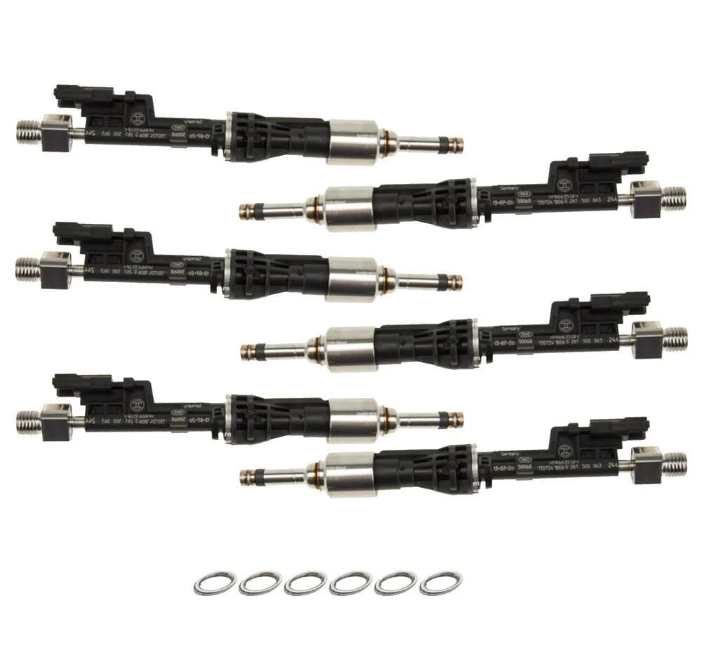 Set of 6 Bosch EU5 Fuel Injectors for BMW E82 E88 E92 E93 F30 F07 E70 E84