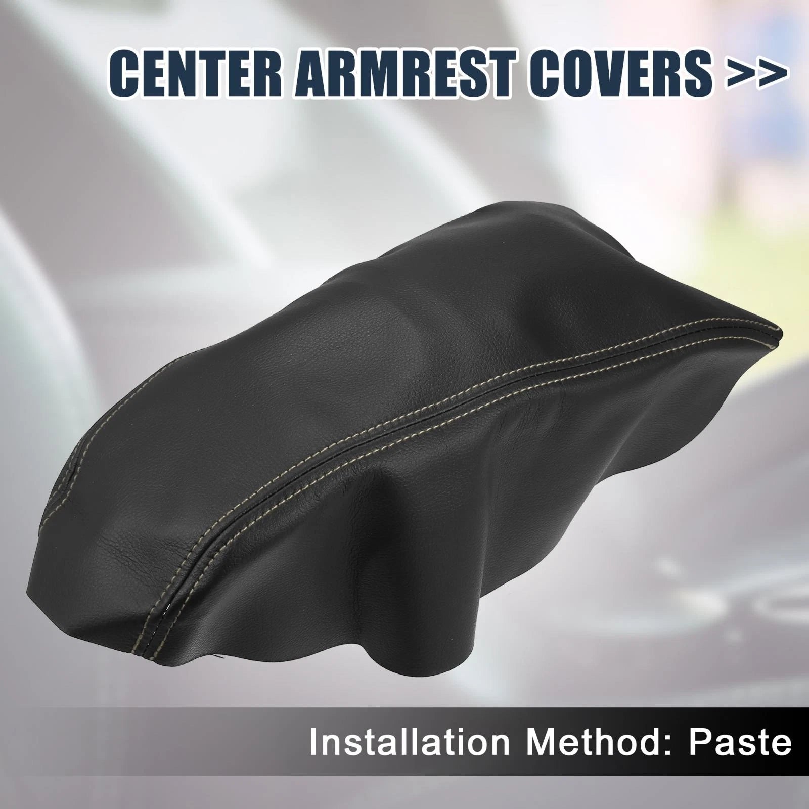 Microfiber Leather Armrest Cover for Nissan Maxima (2016–2021) Beige Stitches
